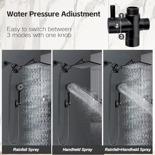 8-Inch Square shower HeadComplete Family Shower System - Matte Black