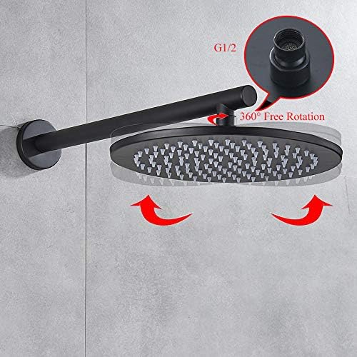 Huin Brass Black Thermostatic Shower Set