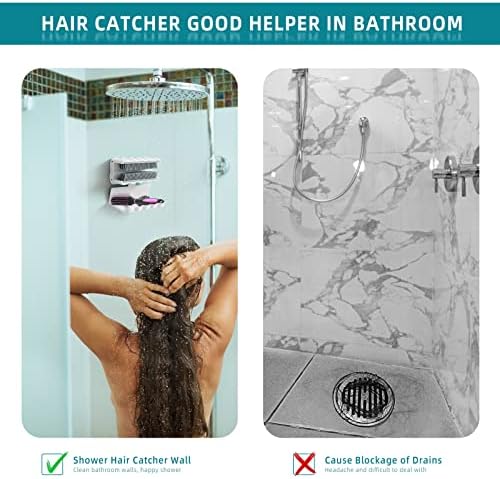 2-in-1 shower hair catcher reusable protector foldable design white