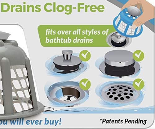 Innovative bathtub drain strainer keeps hair out