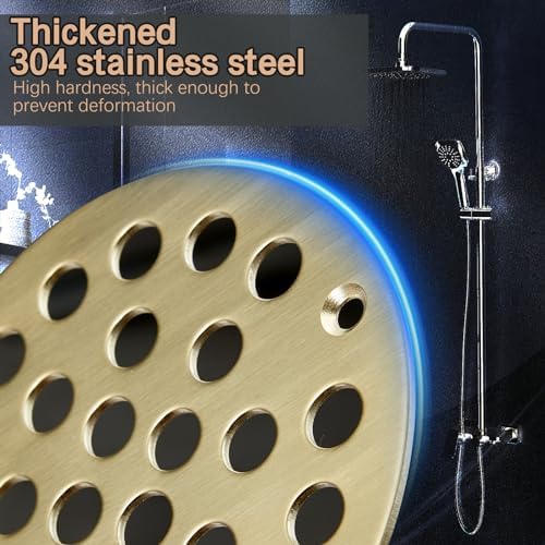 4-Inch Round Bathroom Shower Strainer Brushed Gold