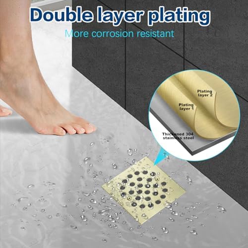 4 14-inch Square Shower Strainer