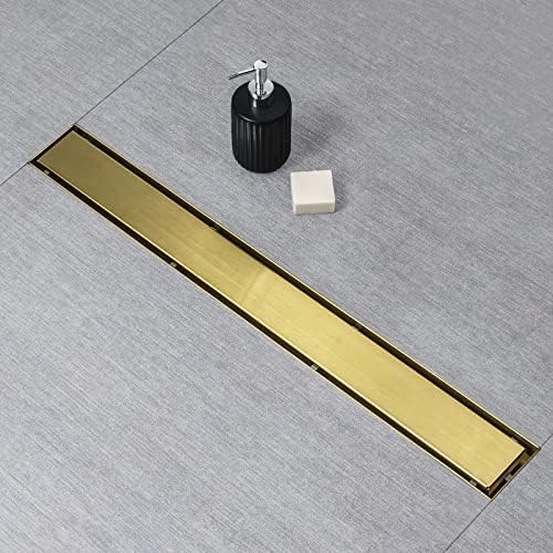 SaniteModar Gold Stainless Steel Linear Shower Drain Durable and Efficient