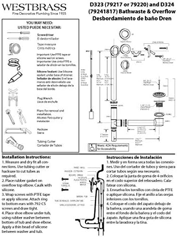 Bath Waste Overflow Assembly with Trip Lever