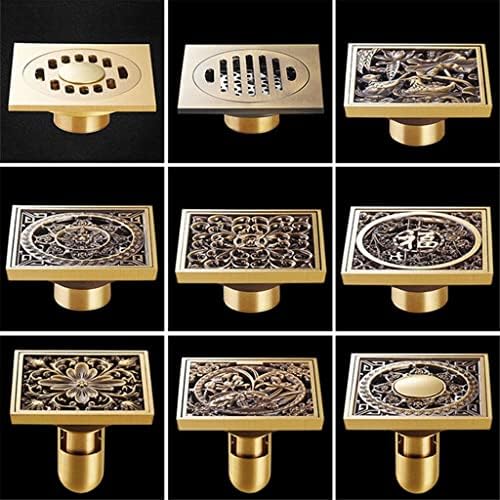 10 x 10cm Antique Brass bathtub Drain Strainer Set