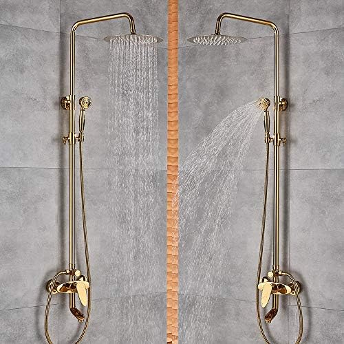 Huin Dual-Handle Rain Showerhead Set Golden Finish
