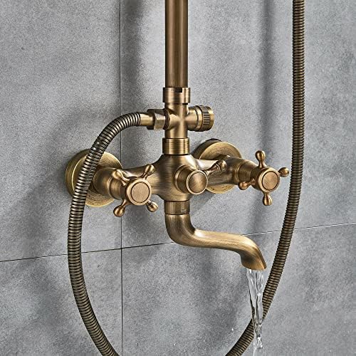 Rainfall Shower Head 8-inch Round - Durable Brass with Bookshelf