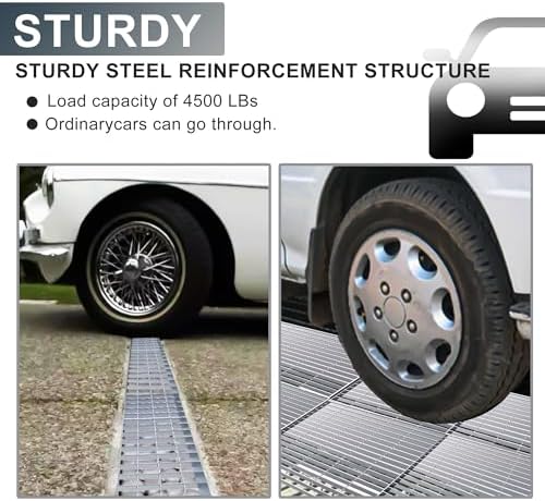 Durable Rust-Proof 23x23in galvanized steel drainage grates for Garages Driveways Yards