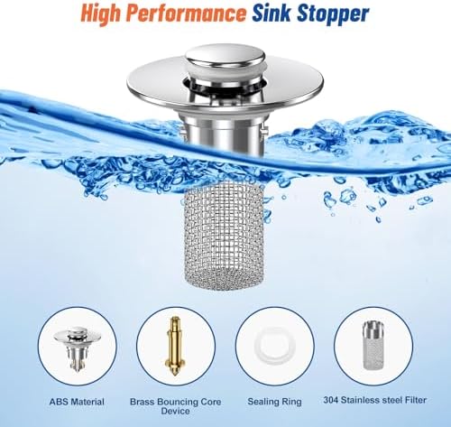 Bathroom Sink Stopper Hair Catcher 4-Piece Set