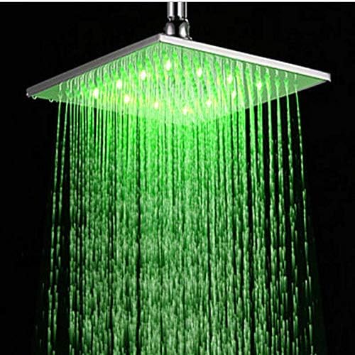 Wall-Mounted LED Nickel Brushed Rain shower Head Hand Sprayer
