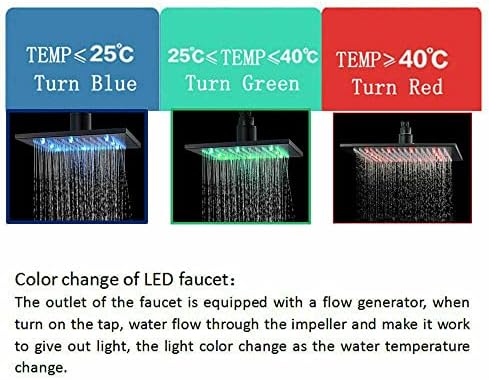 Huin LED Wall-Mounted Shower Faucet Set