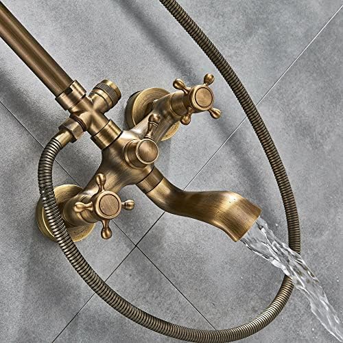 Rainfall Shower Head 8-inch Round - Durable Brass with Bookshelf