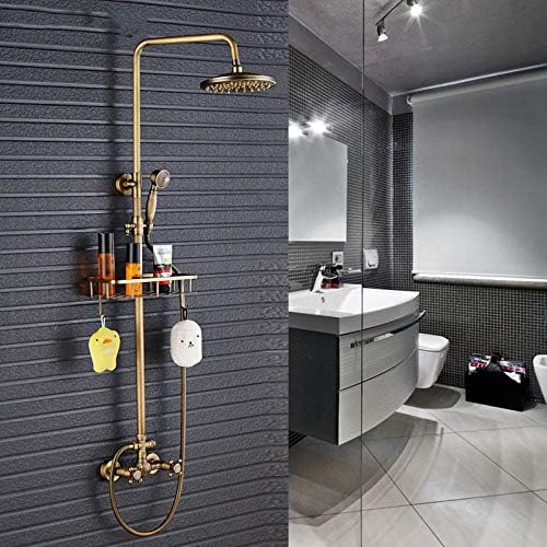 8 Rainfall Shower Head Set with antique brass finish