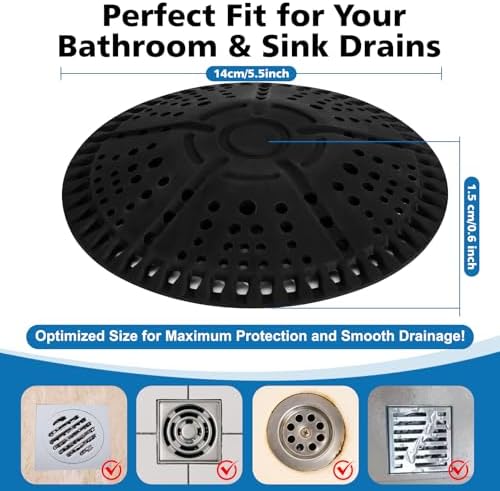 ZOOY Showers - Durable silicone hair catchers - shower tub sink anti-clog 55-inch