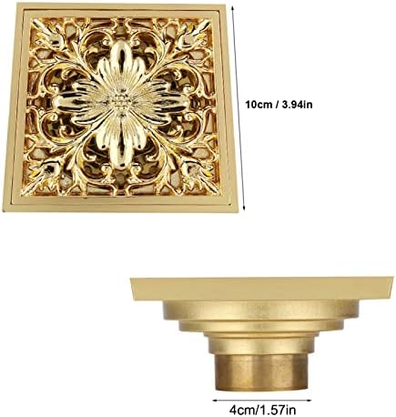 Jerliflyer Antique Square Floor Drain with Strainer for Bathroom Kitchen Use