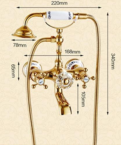 Gougeltd Gold Brass Bathtub Faucet Set