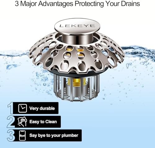 Premium bathtub drain stopper with hair catchers