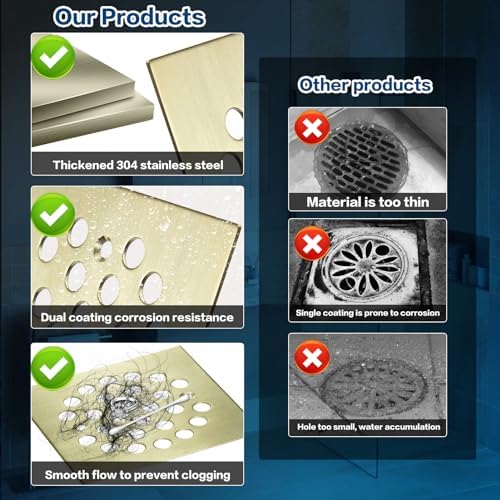 4 14-inch Square Shower Strainer