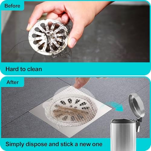 Disposable Shower Drain Hair Catcher Set 50PCS Easy Clog Prevention for Bathroom