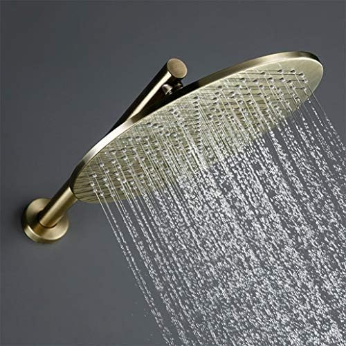 Brushed Gold Brass Shower Set with 12 Rainhead and Handheld
