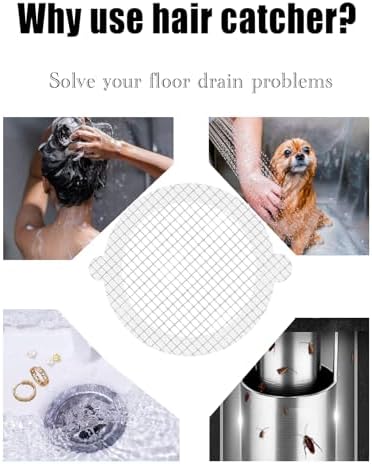 50-Pack Disposable Round Mesh Shower Drain Hair Catcher Stickers