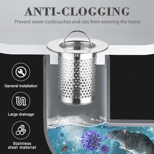 HO-K LOSS Stainless Steel Sink Strainer with Handle