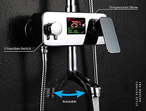 Huin - Digital Display Rainfall shower faucet set with Brass mixer valve