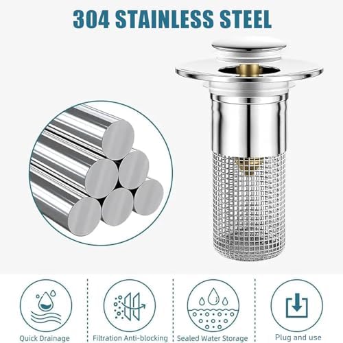 2-Piece Stainless Steel Sink Stopper