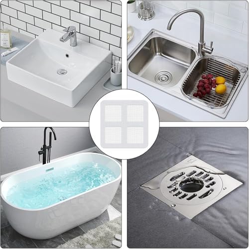 20PCS Disposable Hair Catcher Drain Cover for Bathroom Shower Sink Kitchen White