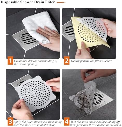 4 Inch Round Disposable Shower Drain Hair Catcher White 30 PCS