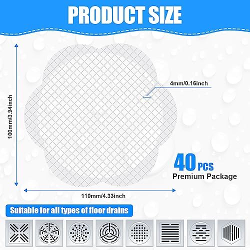 AMFUN Disposable Shower Drain Hair Catcher 40Pcs Clean Your Bathroom Like a Pro