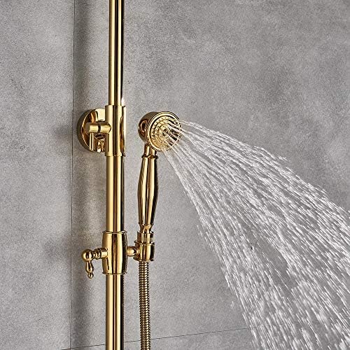Huin Dual-Handle Rain Showerhead Set Golden Finish
