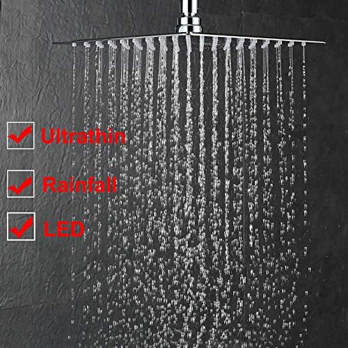 Huin concealed LED rainfall shower faucet set
