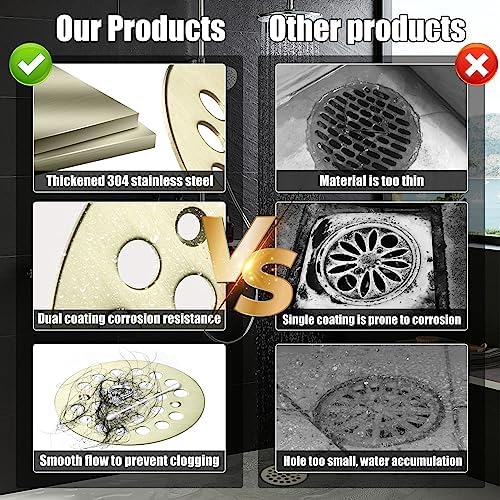 Durable 425-Inch Screw-In Shower Strainer Brushed Gold for Bathroom Enhancements