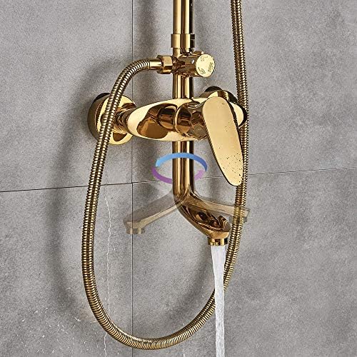 Huin Dual-Handle Rain Showerhead Set Golden Finish