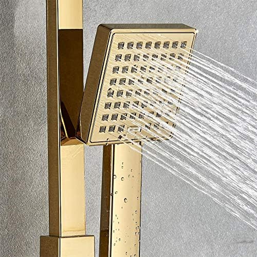 Luxury Gold Brass Bathtub Faucet with 30 Water Saving Rain shower Head Set
