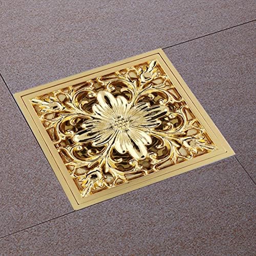 Jerliflyer Antique Square Floor Drain with Strainer for Bathroom Kitchen Use